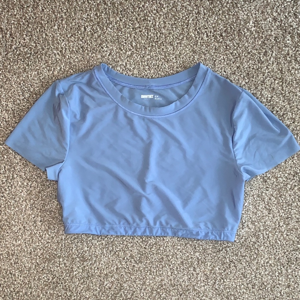 Aerie Smoothiez Light Blue Crop Top